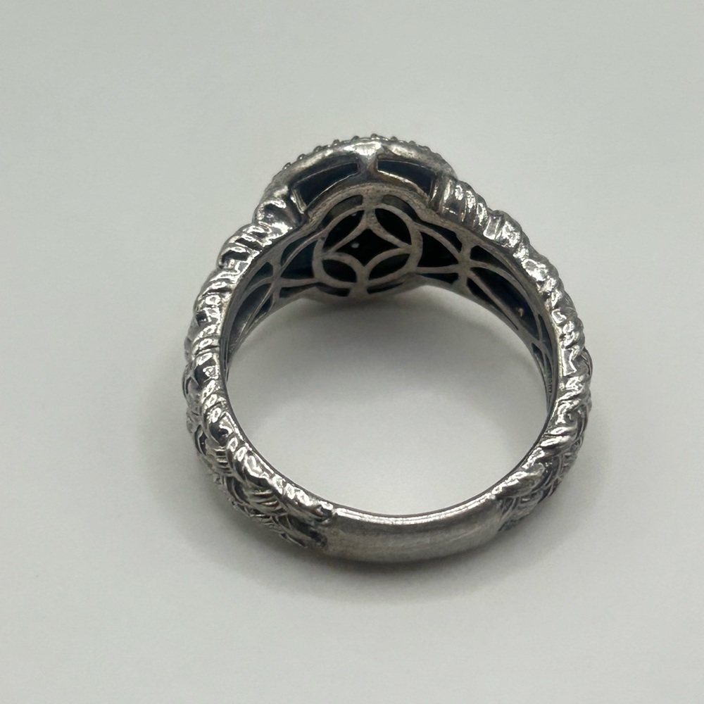 Sterling Silver Braided Pattern Topaz Ring | Size… - image 4